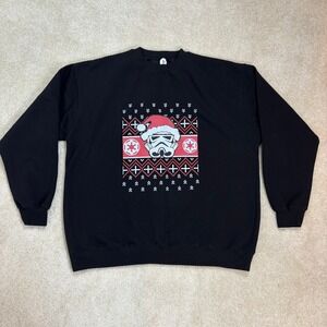Star Wars Stormtrooper Ugly Christmas Sweater Sweatshirt Men's 2XL Black Holiday